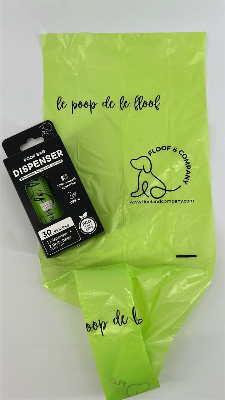 Poop Bag Dispenser with Flashlight