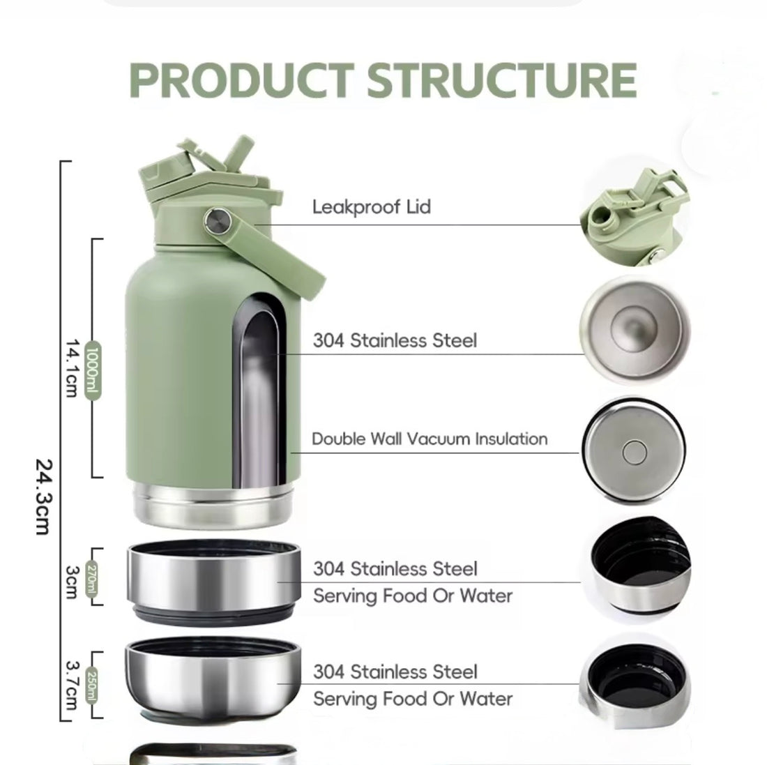 3 in 1 Waterbottle - Rose