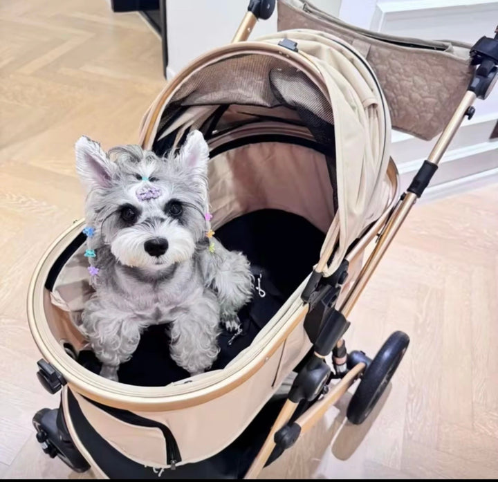 Ultra Pet Stroller  Biege & Rose Gold