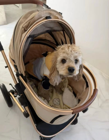 Ultra Pet Stroller  Biege & Rose Gold