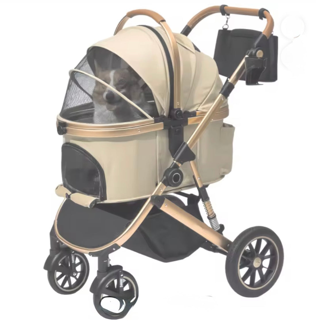 Ultra Pet Stroller  Biege & Rose Gold