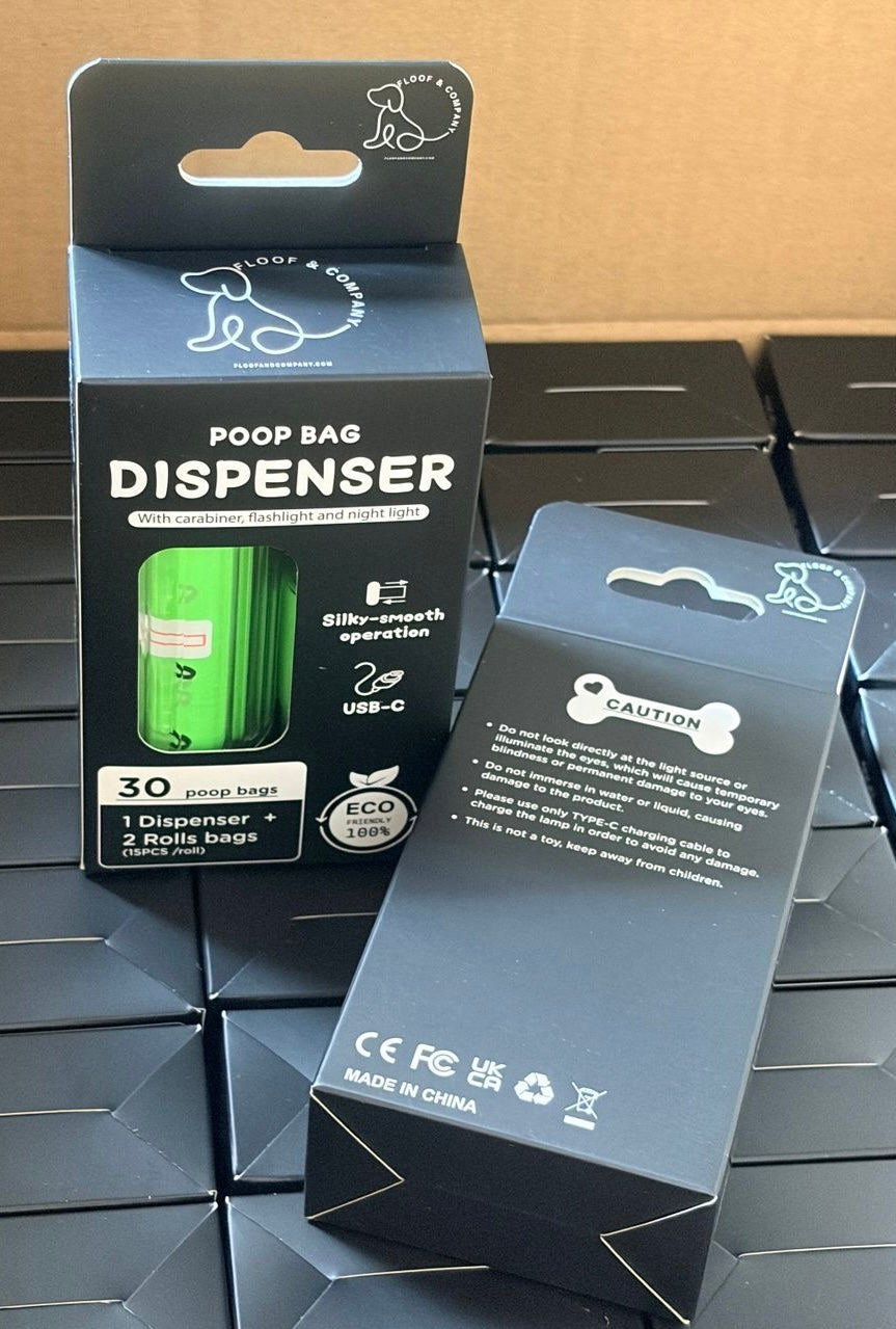 Poop Bag Dispenser with Flashlight